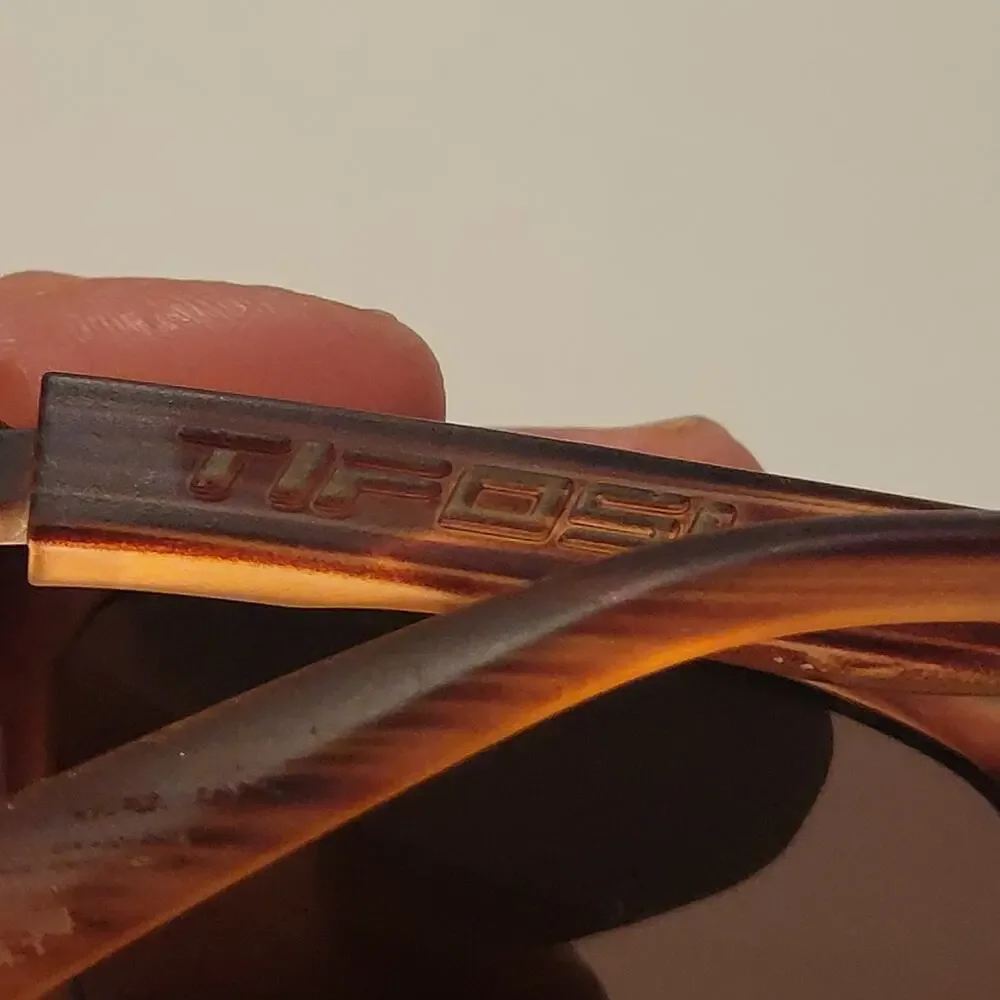 Tifosi Optics SWANK Sunglasses Woodgrain Frame  with Yellow Mirror